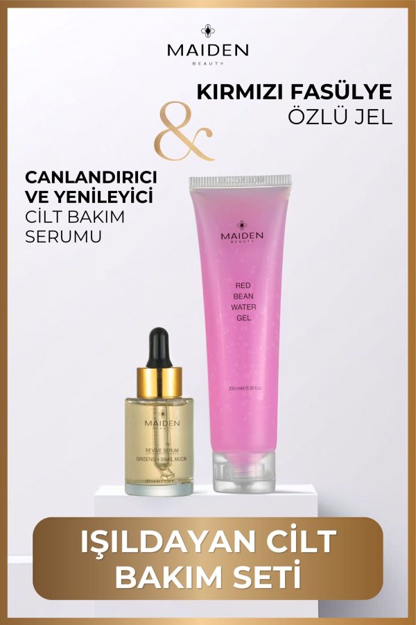 Işıldayan Cilt Bakım Seti, Kırmızı Fasülye Özlü Jel & Canlandırıcı ve Yenileyici Serum - Görsel 2